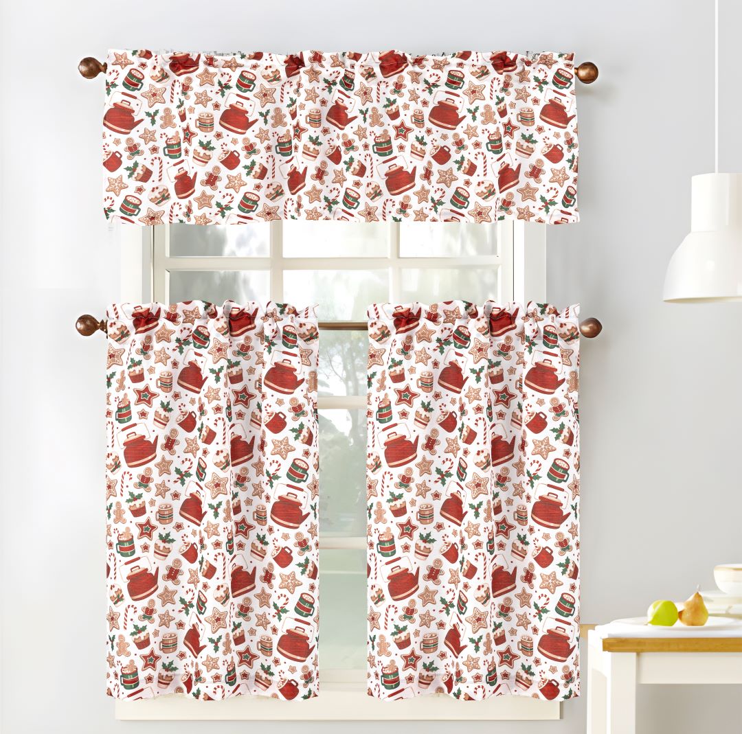 Xmas Hot Chocolate Printed Kitchen Curtain