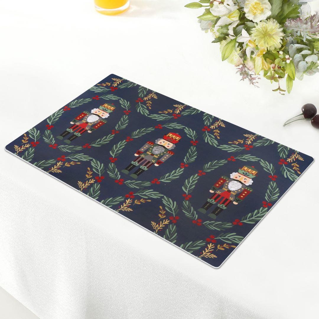 Xmas Nutcracker Gift 4pk Kitchen Placemats Navy
