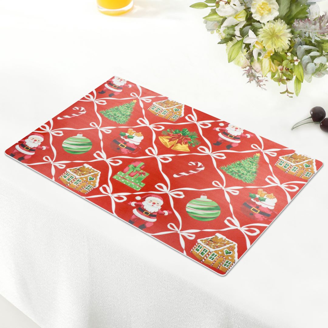 Xmas Motif Bows 4pk Kitchen Placemats