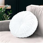 Gianny 18" Round Pleated Pillow White