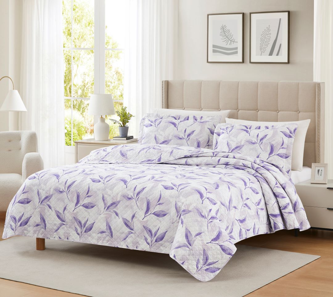 Mayfair Peri Field 3pc Pinsonic Quilt Queen