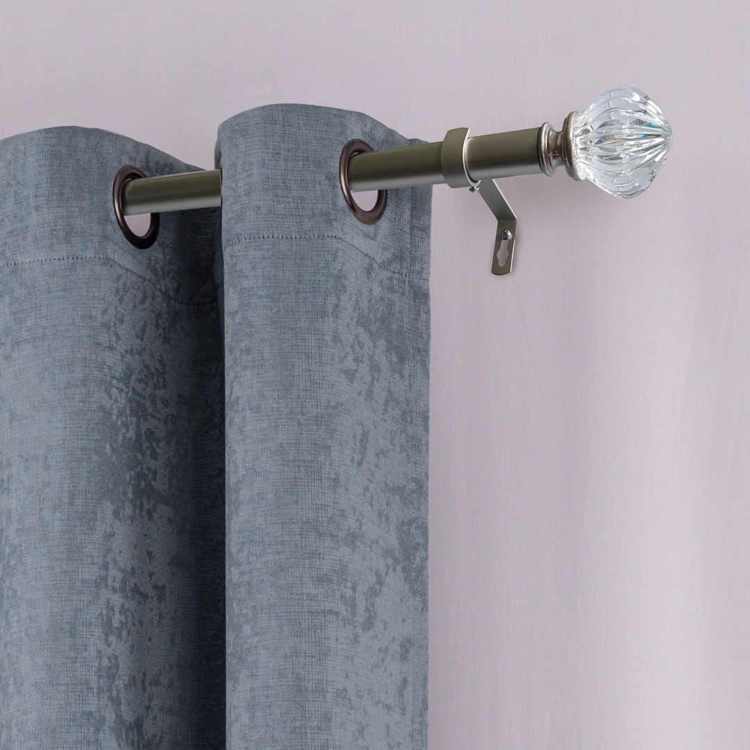 Margaret 1" Acrylic Curtain Rods 48-86 Silver