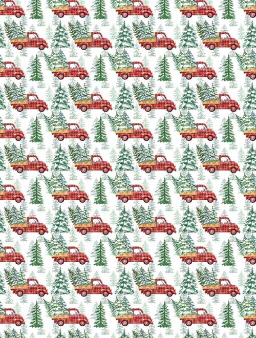 Christmas 23 Microfiber Plaid Truck Shower Curtain