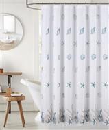 Ocean Embroidered Shower Curtain Navy