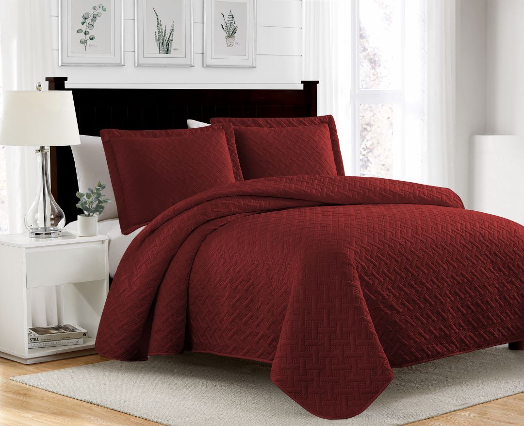 Bella 3pc Pinsonic Quilt Brick Queen