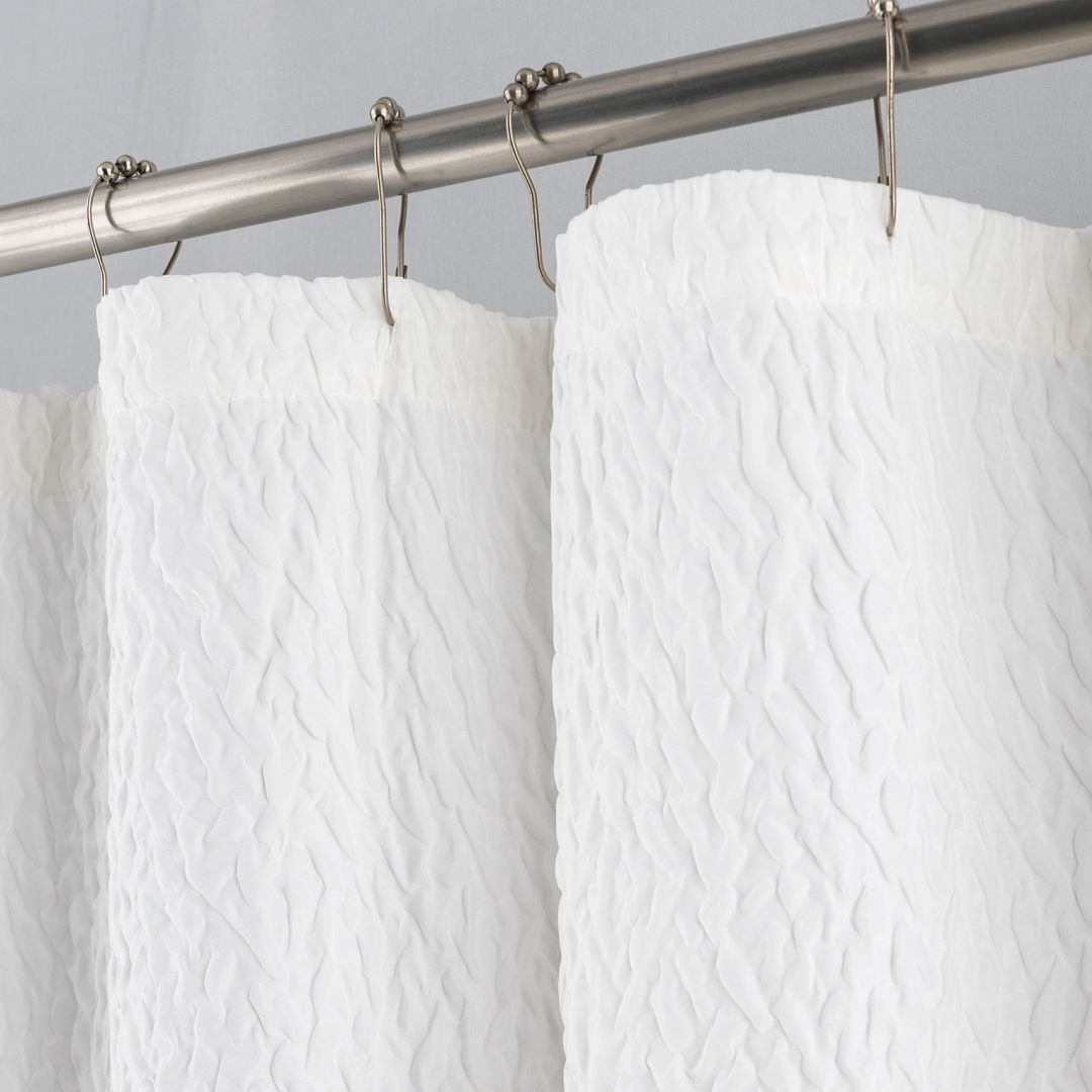 Claire 3D Embossed Printed Shower Curtain Silver
