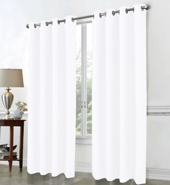 Cassi Shimmer Jacq 2pk Grom Panel Pair 84" White