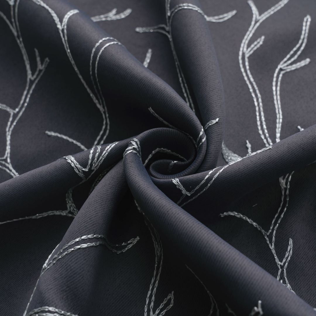 Luciana Emb Blackout Grom Panel 84" Charcoal