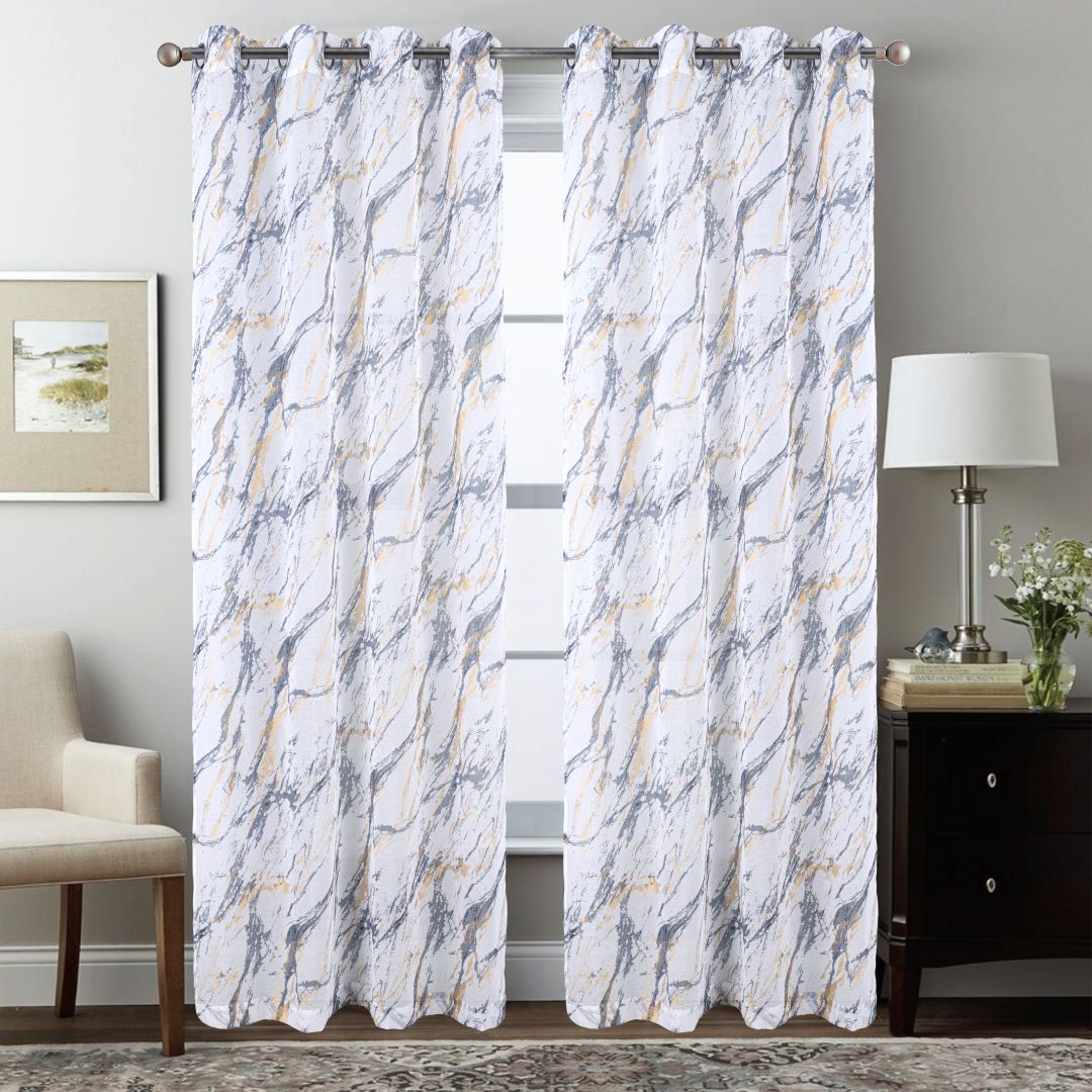 Marble 90 Grom Metallic Printed Doily Grey