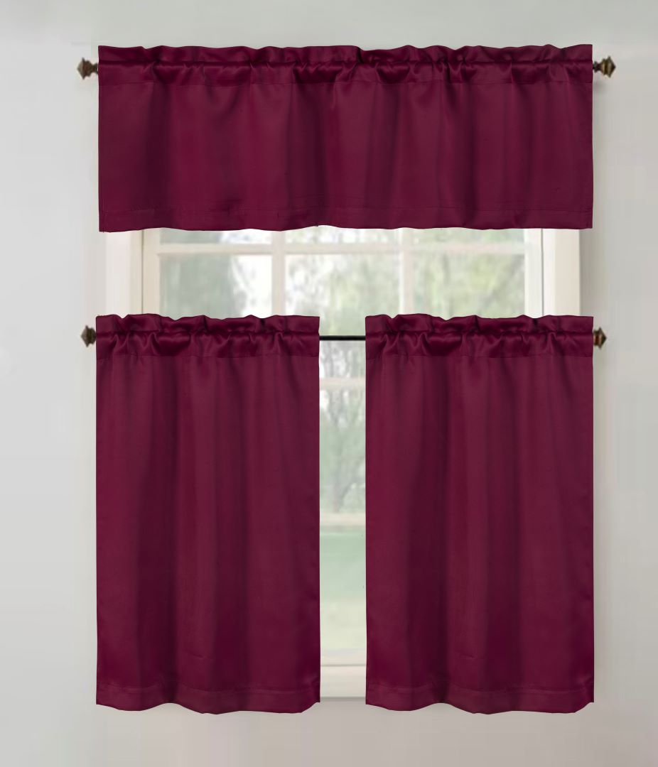 Anchorage Blackout Kitchen Curtain Burgundy