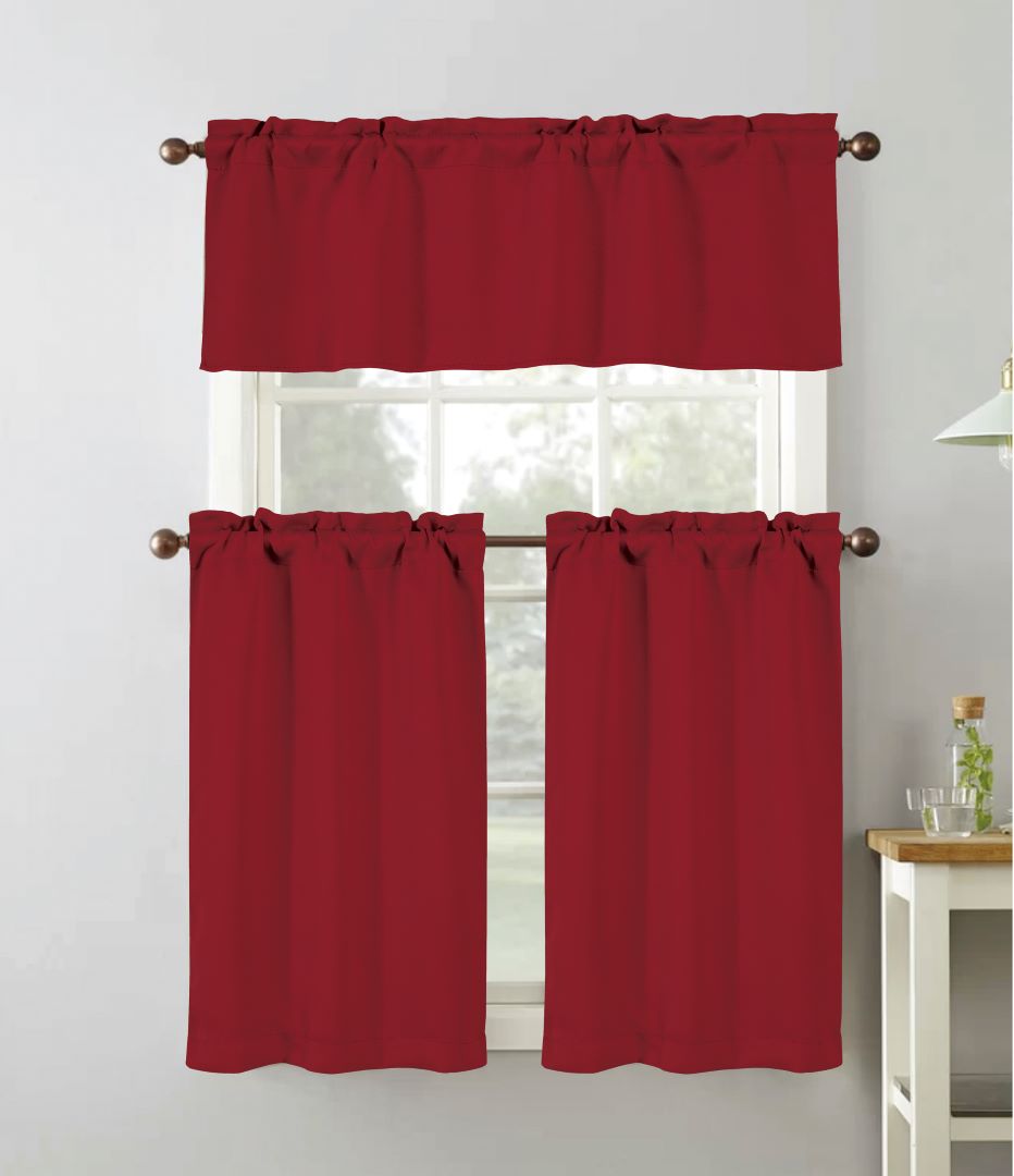 Anchorage Blackout Kitchen Curtain Red