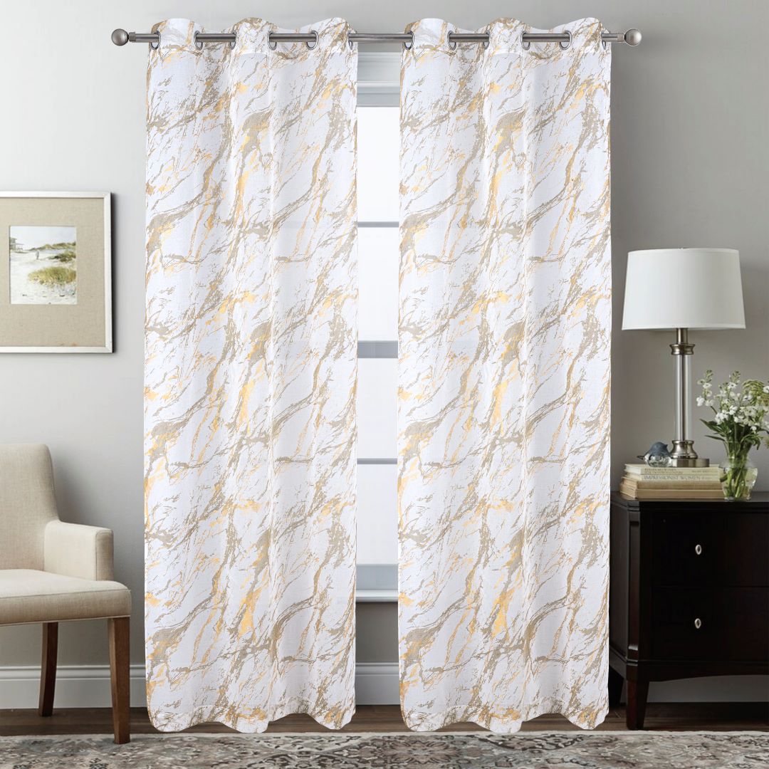 Marble 84 Grom Metallic Printed Doily Taupe