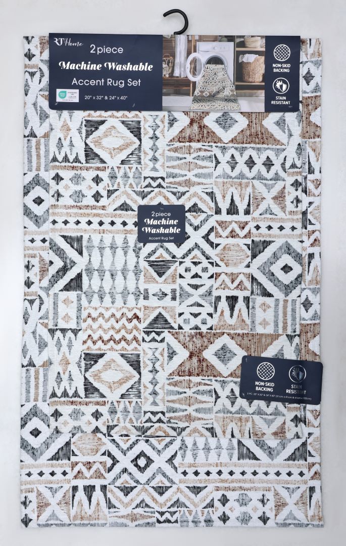 2pc Uma Chenille Rug Set 20X32 / 24X40