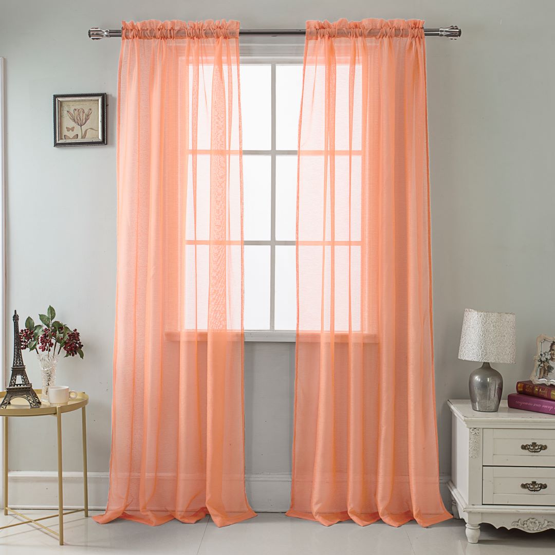 Celine Sheer Panel 90" OP  Coral