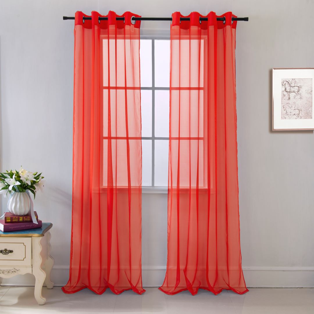 Cara Grommet Panel 84" Red