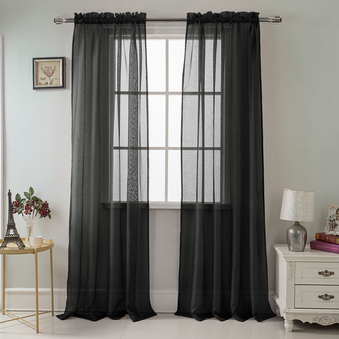 Celine Sheer Panel 90" OP  Black