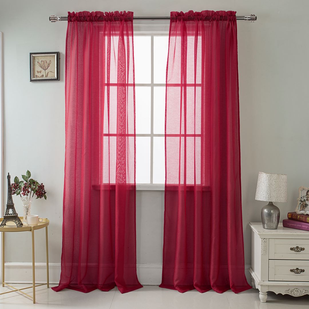 Celine Sheer Panel 90" OP  Burgundy