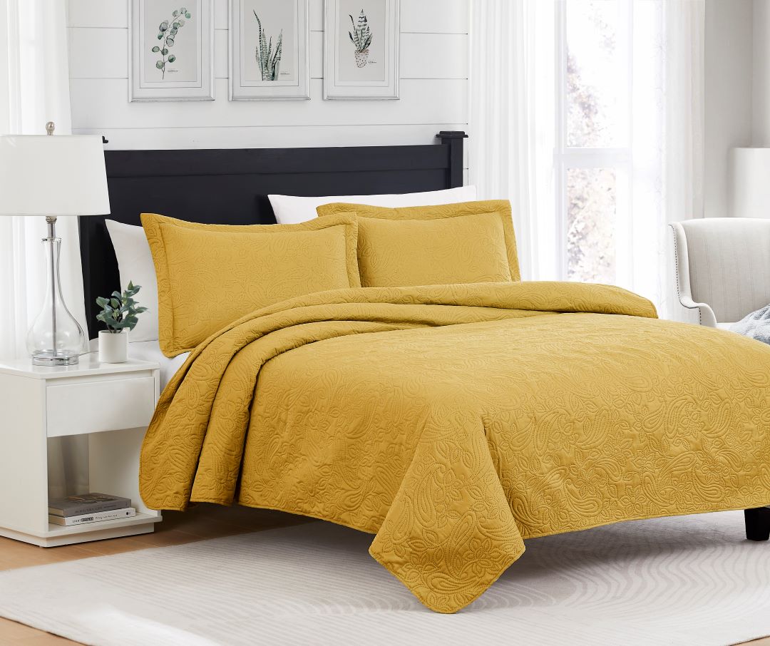 Mila 3pc Pinsonic Quilt Ginger King