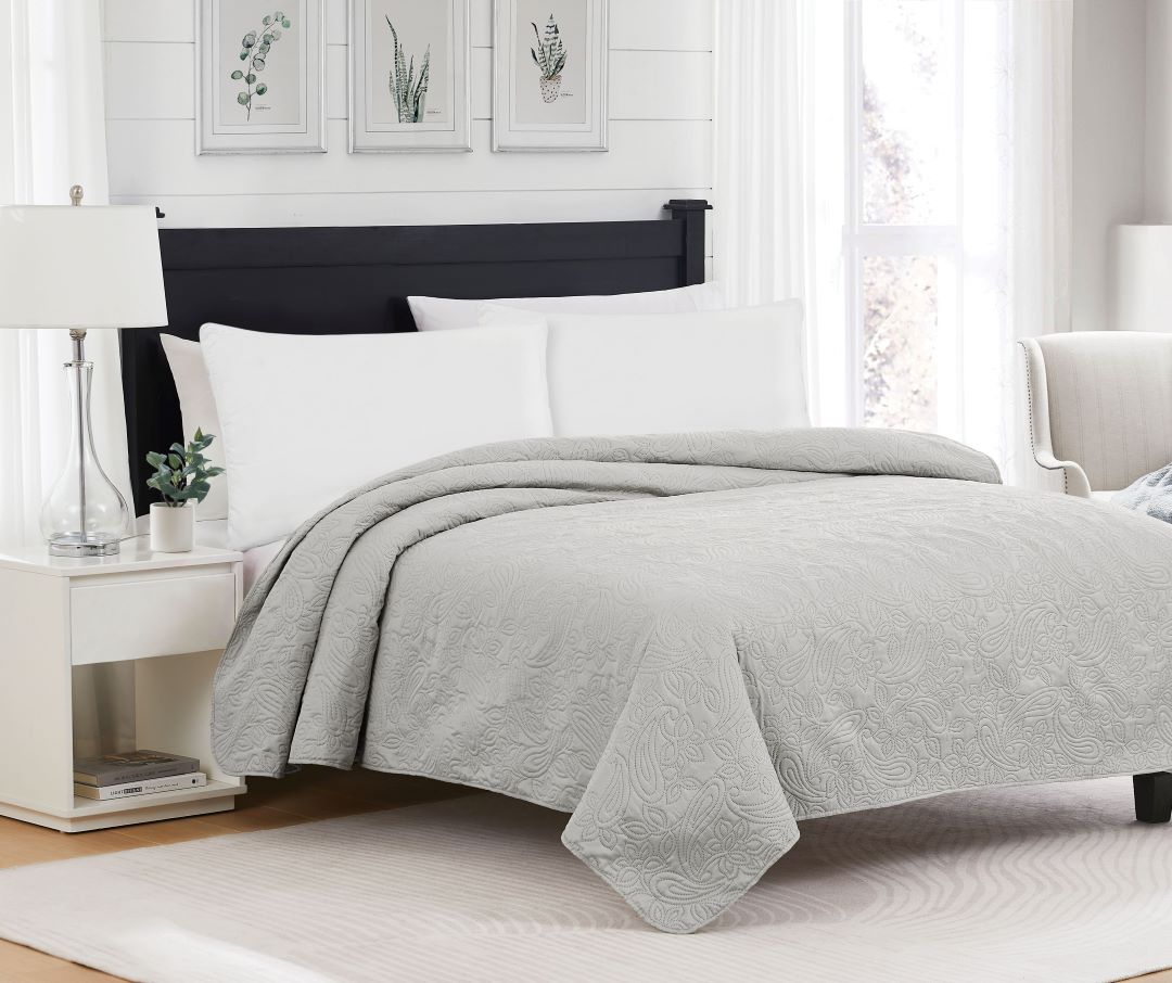 Mila 3pc Pinsonic Quilt Silver King